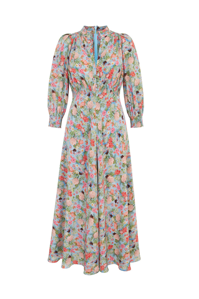 Gabriella Floral Print Silk Tea Dress  x Joe Horner