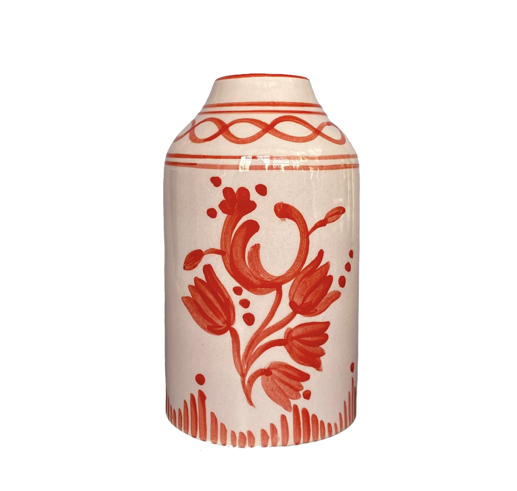 Genie in a Bottle Deco Vase & Bottle in Lilac & Poppy Red
