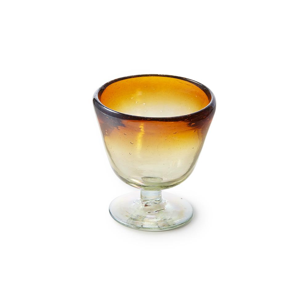 Iridescent Ombré Amber Coupe - Glass Tabletop Mexico