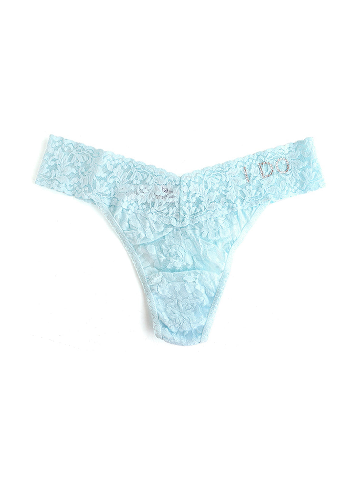 I Do Crystal Signature Lace Original Rise Thong-CELESTE BLUE-Hanky Panky