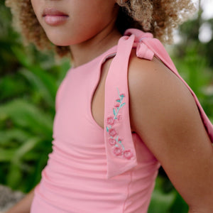 minnow x Fanm Mon Girls Hibiscus Tie Knot One Piece