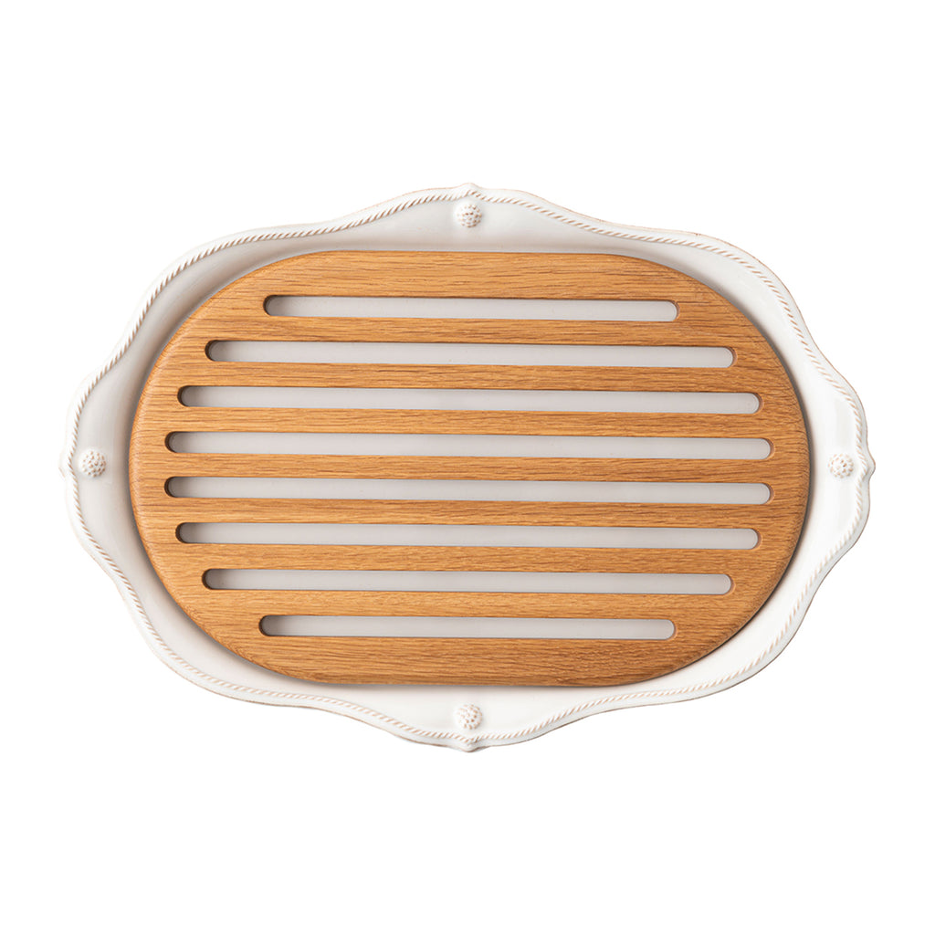 Berry and Thread Whitewash Challah Board