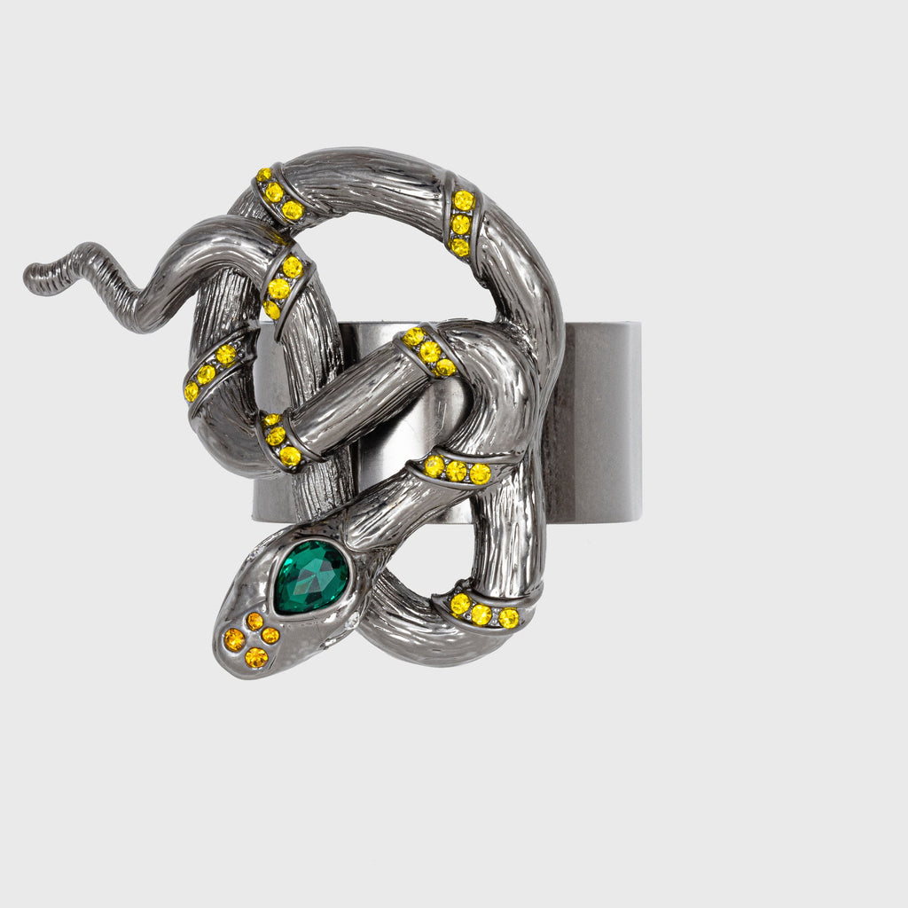 Snake Napkin Rings in Gunmetal, Set of Four