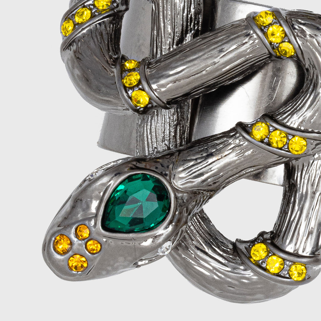 Snake Napkin Rings in Gunmetal, Set of Four