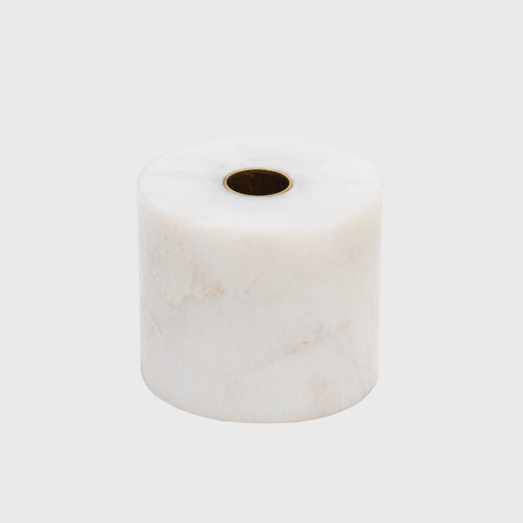 Pedestal Candlestick in White Quartz