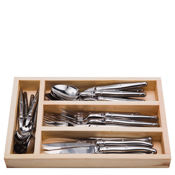 Laguiole 24-piece taupe marbled cutlery set