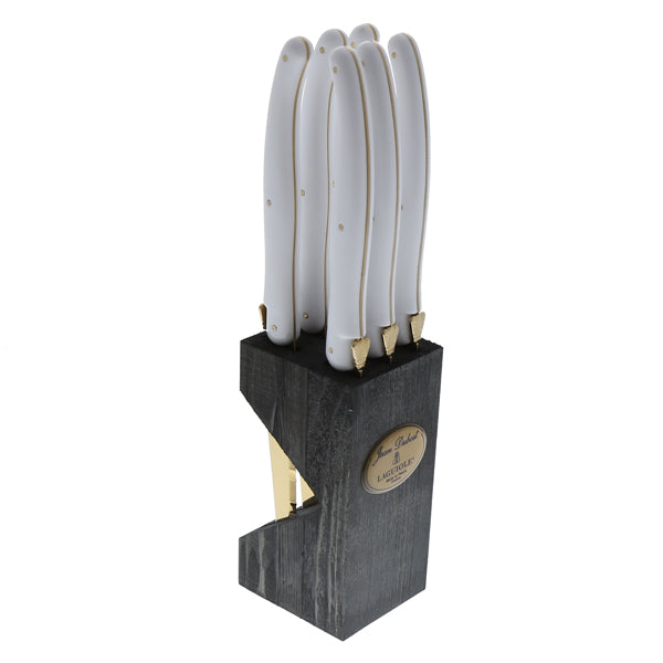  Black and Gold Knife Set With Block - Gold Handle