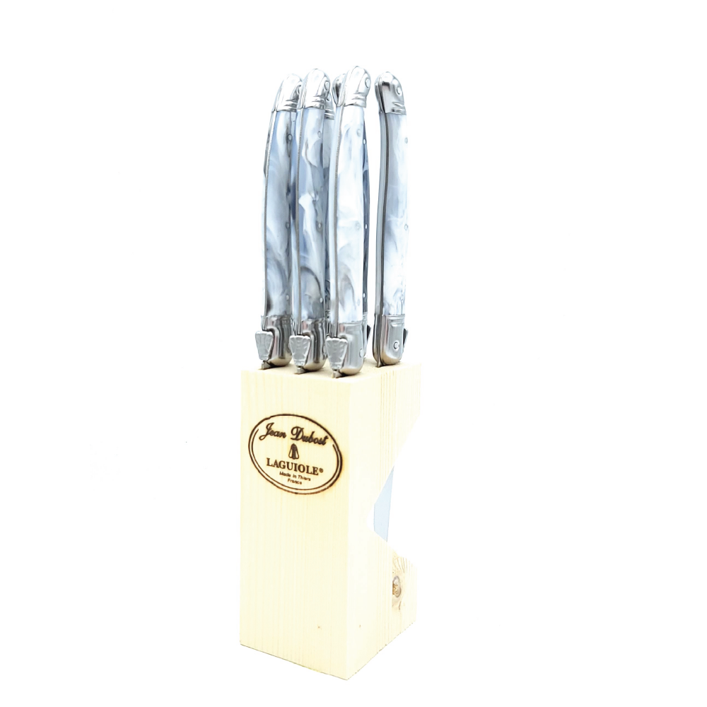 Steak Knives In Marble Block, Set of 6