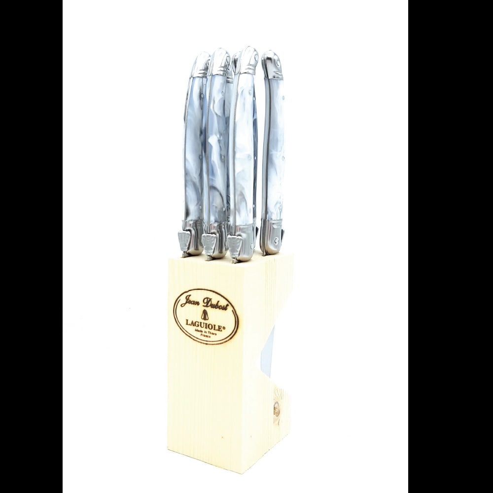 Steak Knives In Marble Block, Set of 6