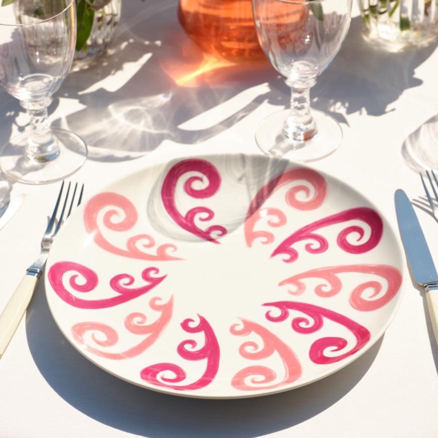 Athenee Two Tone Pink Peacock Dinner/Under Plate