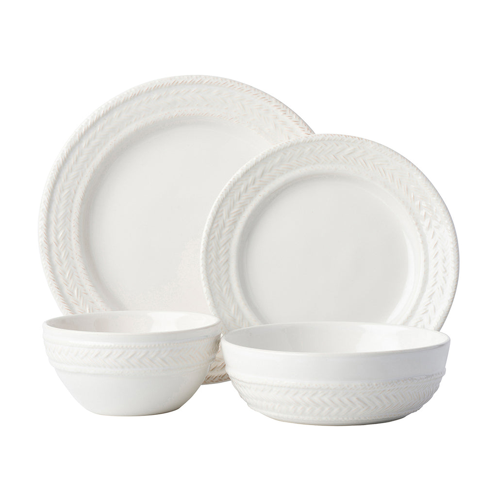 Le Panier Whitewash 4pc Place Setting