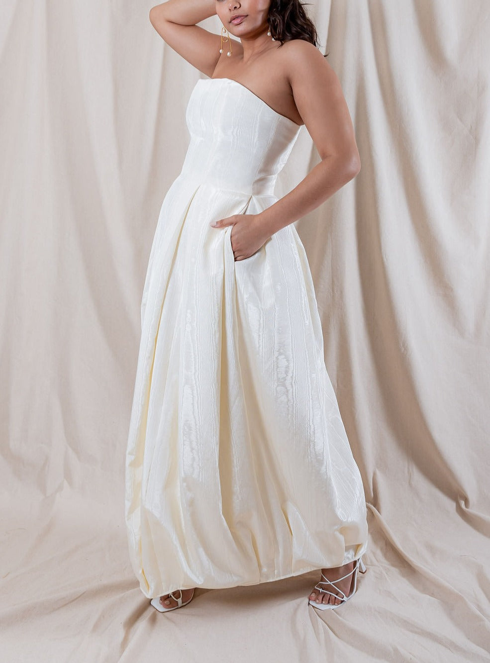 Rosa Moire Strapless Gown