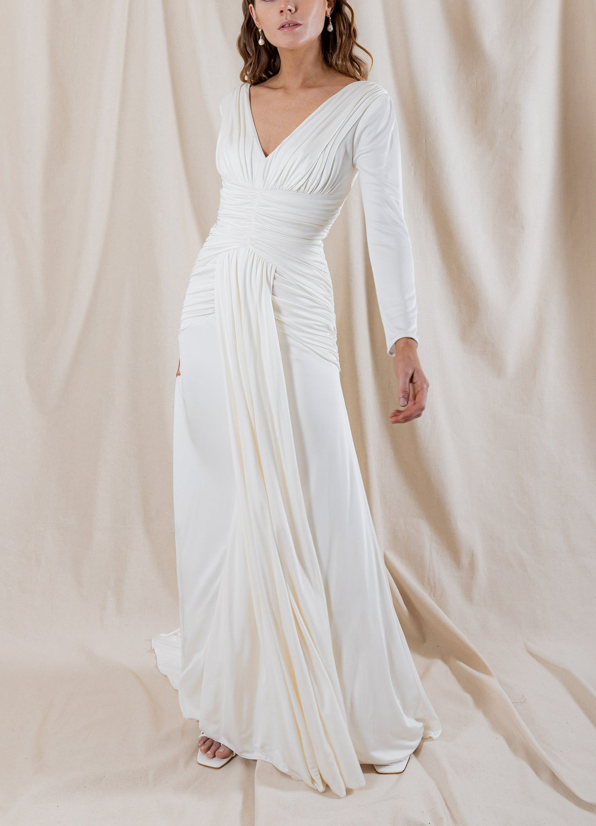 Nicole Silk Ruched Gown