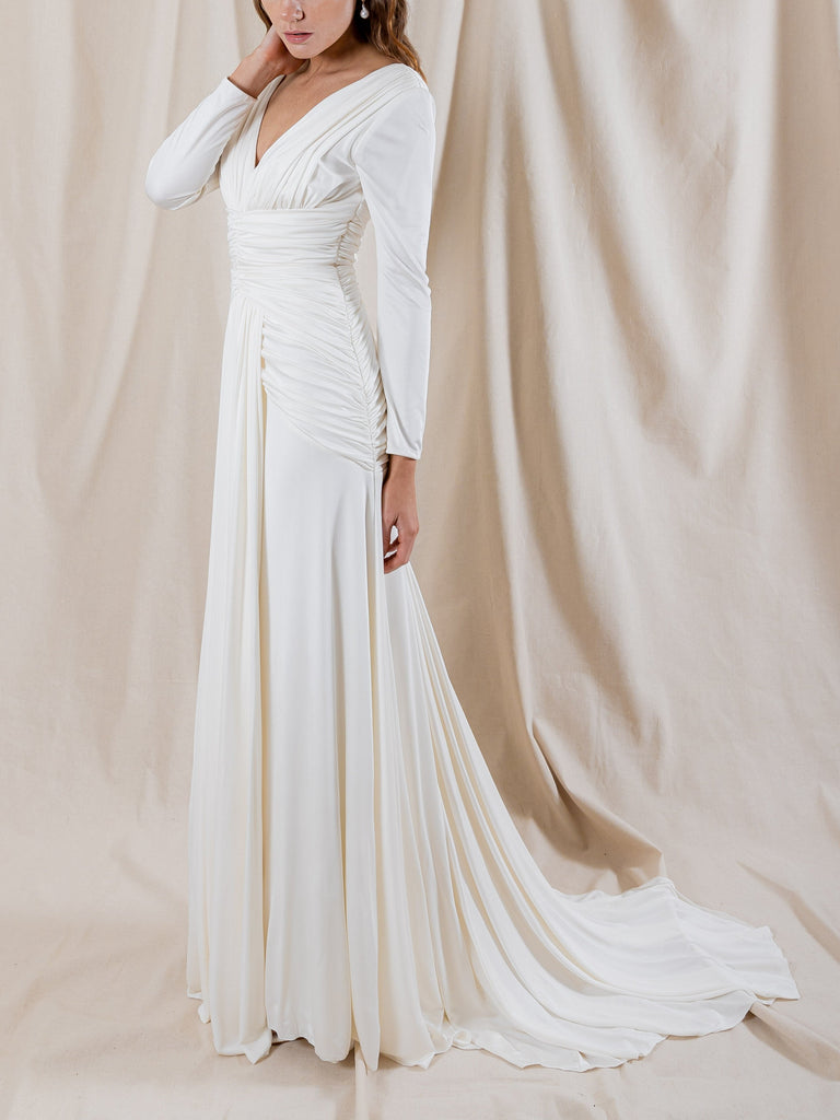 Nicole Silk Ruched Gown