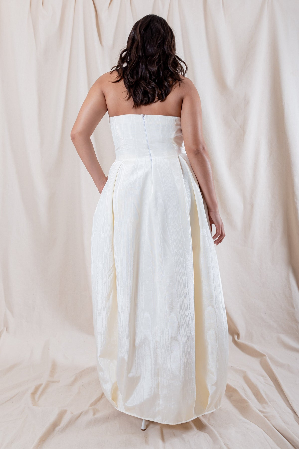 Rosa Moire Strapless Gown