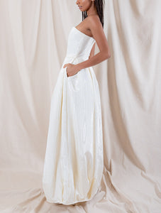 Rosa Moire Strapless Gown