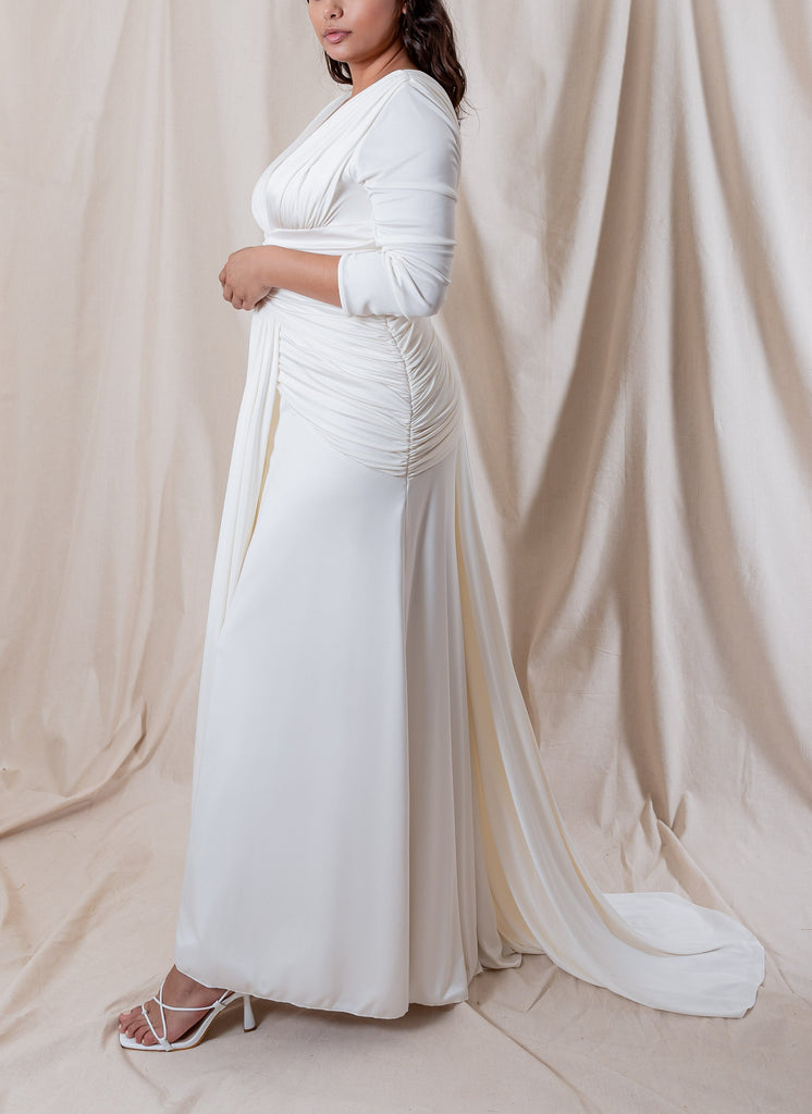 Nicole Silk Ruched Gown