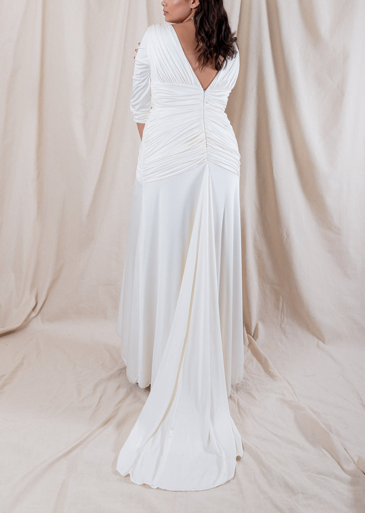 Nicole Silk Ruched Gown