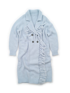 Mavis Fringe Knit Coat  Lingua Franca NYC