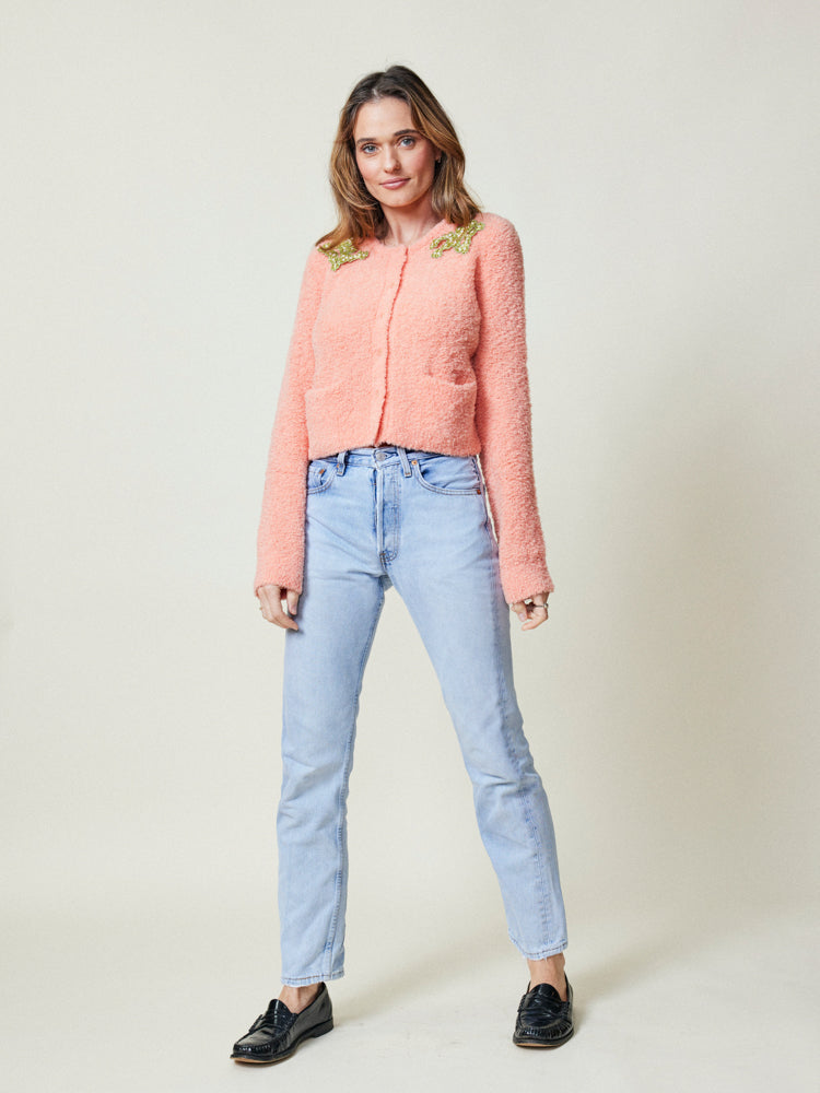 Nala Cropped Cardigan Sweater Lingua Franca NYC