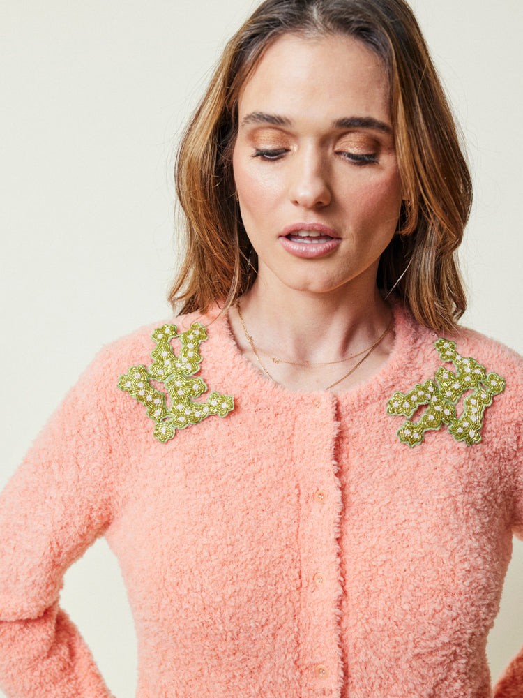Nala Cropped Cardigan Sweater Lingua Franca NYC