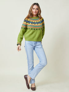 Nora Snowflake Crewneck Sweater Lingua Franca NYC