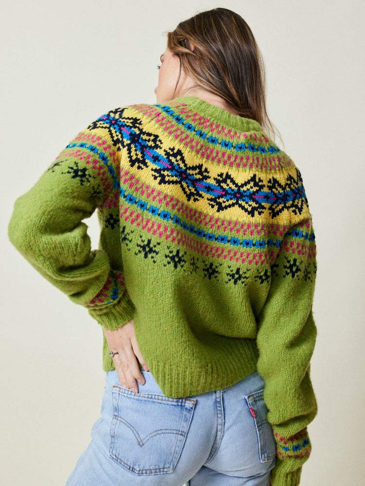 Nora Snowflake Crewneck Sweater Lingua Franca NYC