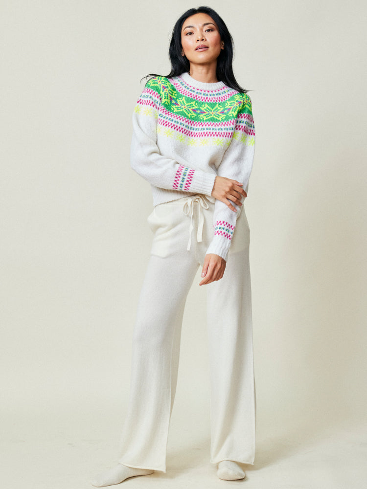 Nora Snowflake Crewneck Sweater Lingua Franca NYC