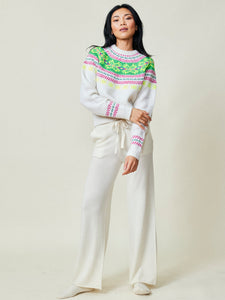 Nora Snowflake Crewneck Sweater Lingua Franca NYC