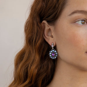 Luzia Princesa Cluster Drop Earrings in Lavender Moon Quartz
