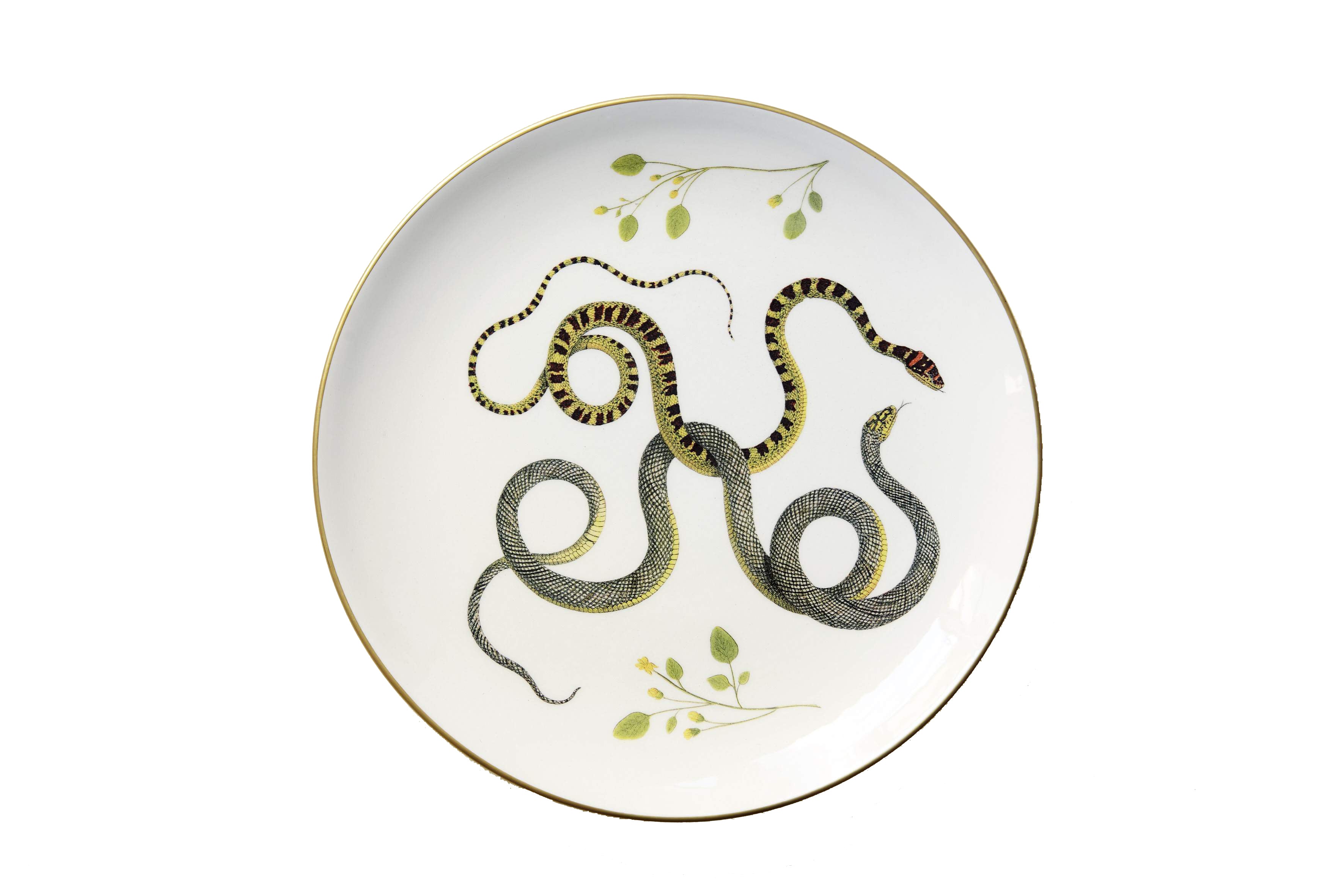 Serpentine Dinner Plate in Serpentines with Leaves