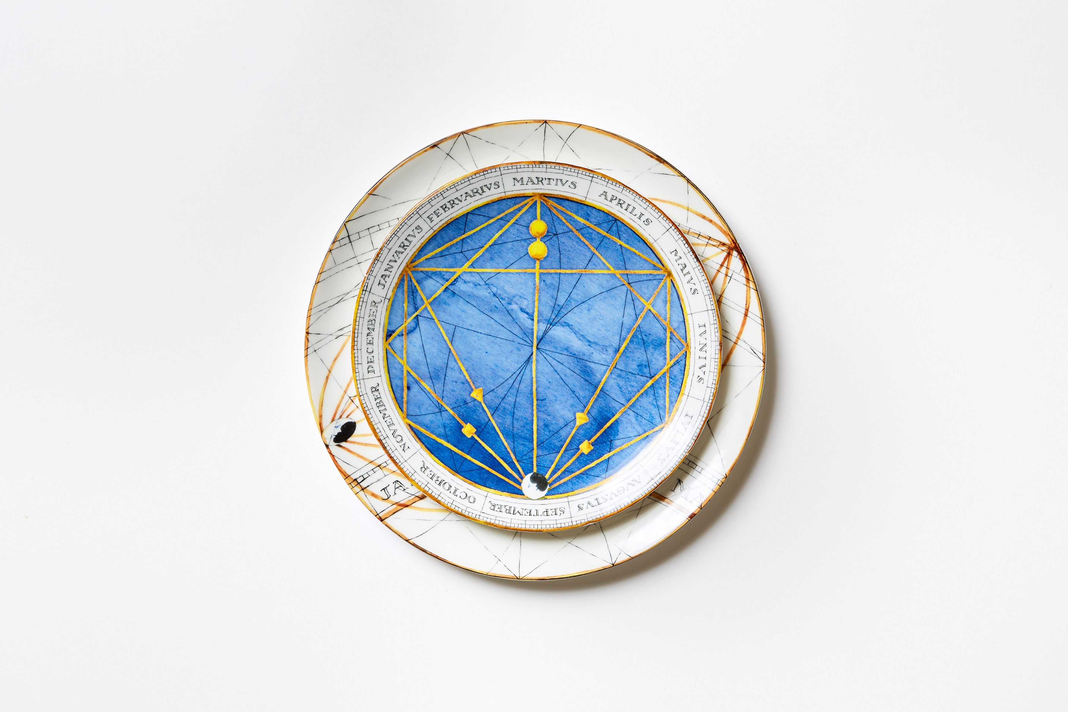 Zodiac Sky Blue Dessert Plate