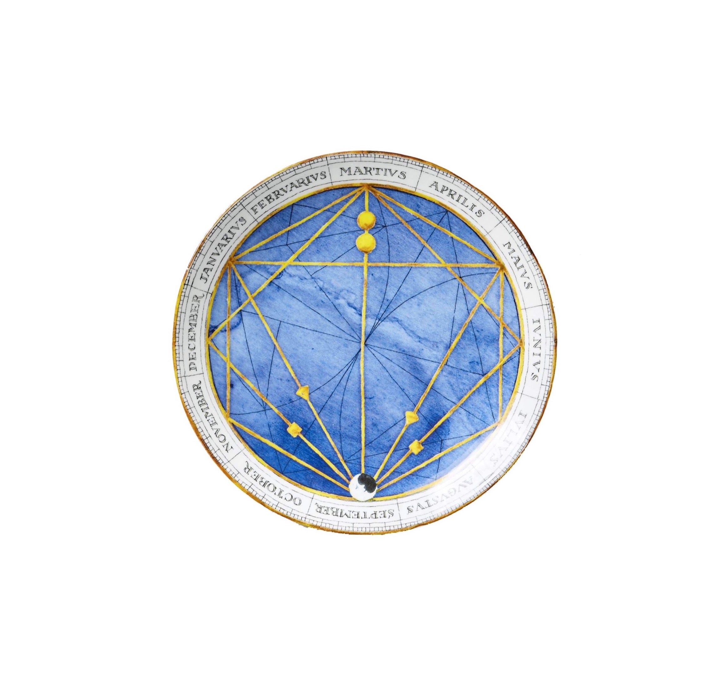 Zodiac Sky Blue Dessert Plate