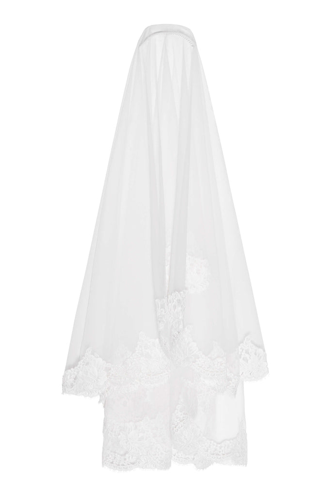 Maureen Circle Veil With Lace Edging