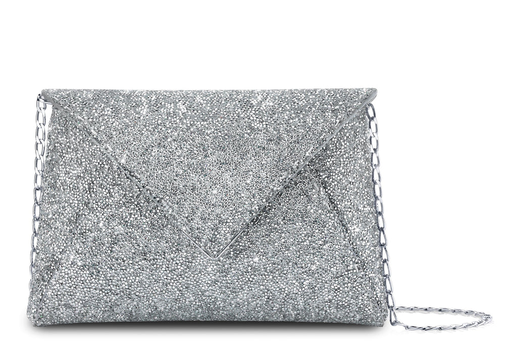 Lee Pouchet Small in Mirrored Silver Rock Swarovski Crystal