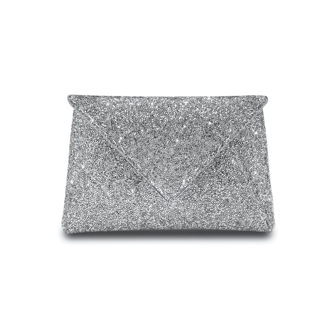 Lee Pouchet Small in Mirrored Silver Rock Swarovski Crystal