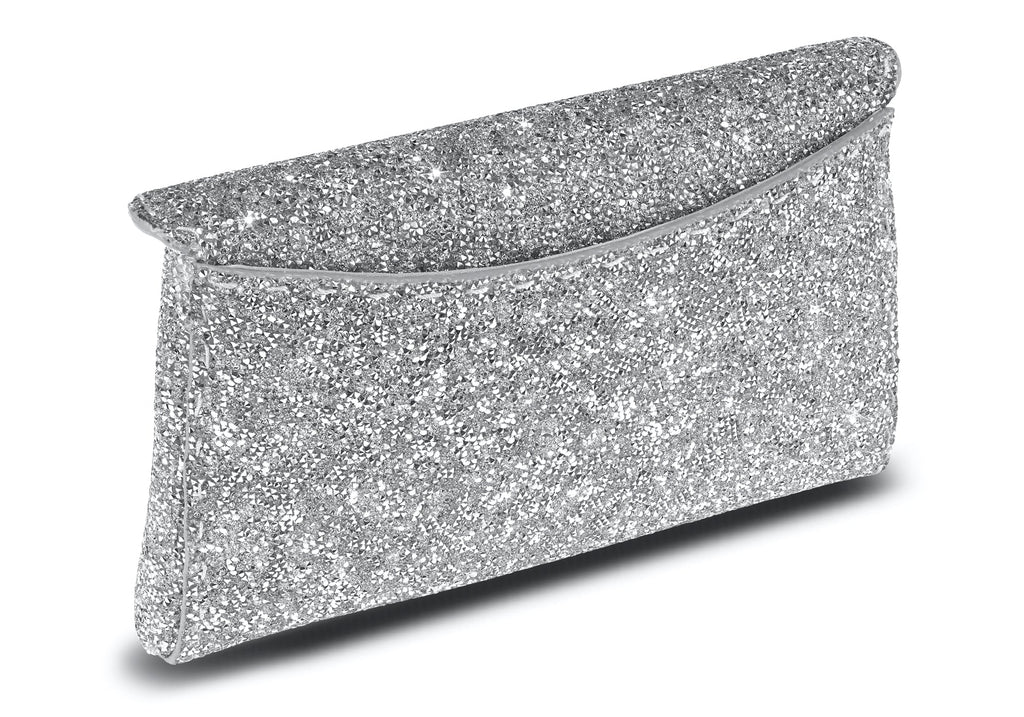Lee Pouchet Small in Mirrored Silver Rock Swarovski Crystal