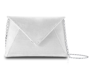 Lee Pouchet Small in Pegasus White Crushed Velvet