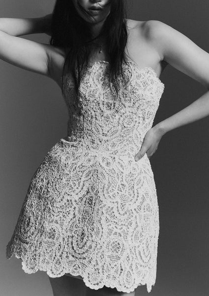 The Lace Nora Mini Dress | Over The Moon