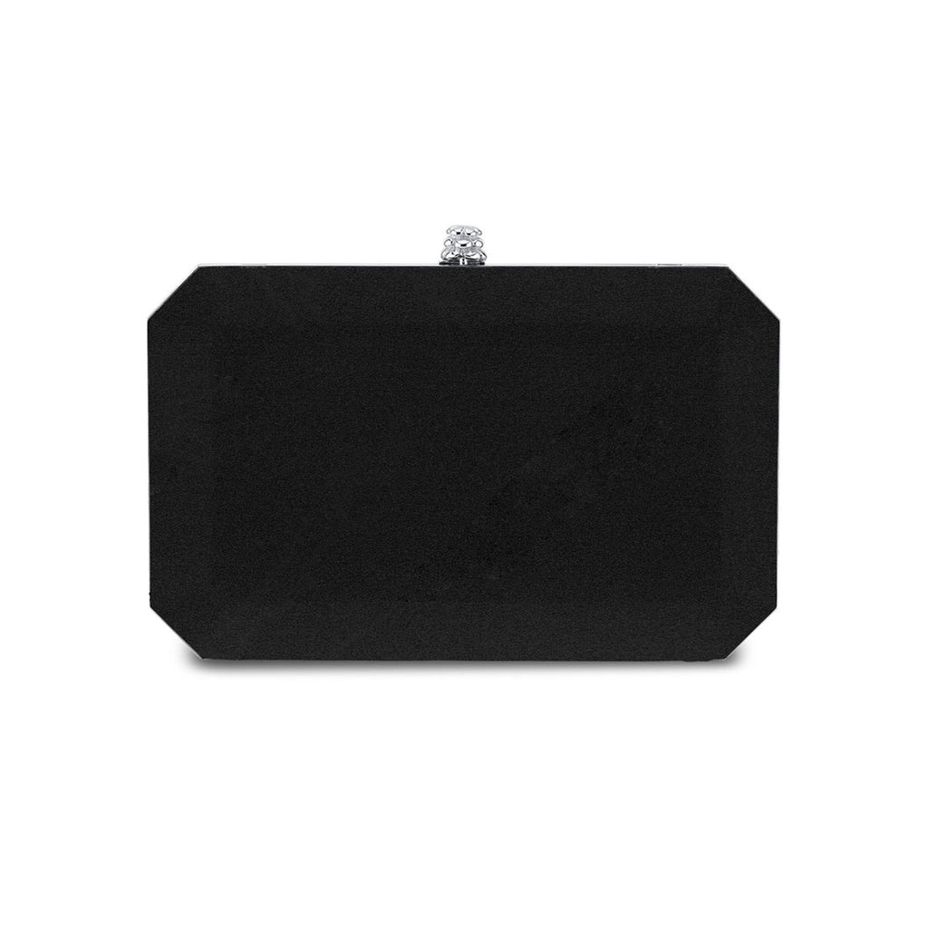 Lily Clutch in Black Diamond Satin