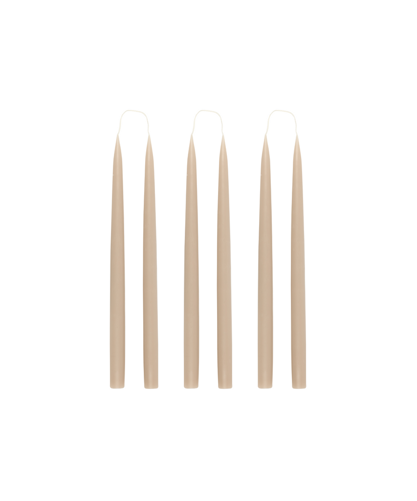 Rebecca Udall Set of 6 35cm Danish Taper Candles, Linen natural biege