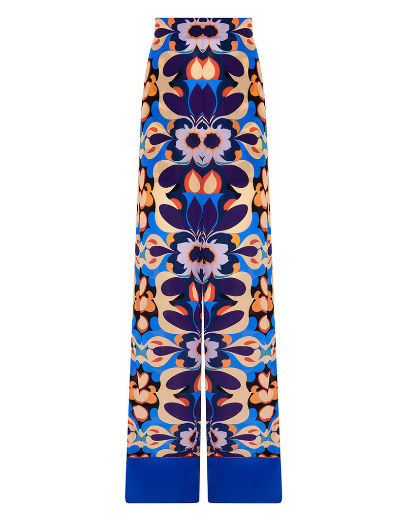 Havana Crepe Trouser in Seventies Blue