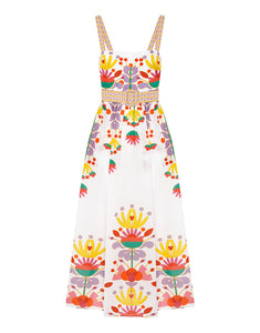 Ninet Cotton Midi Dress in Avatar White