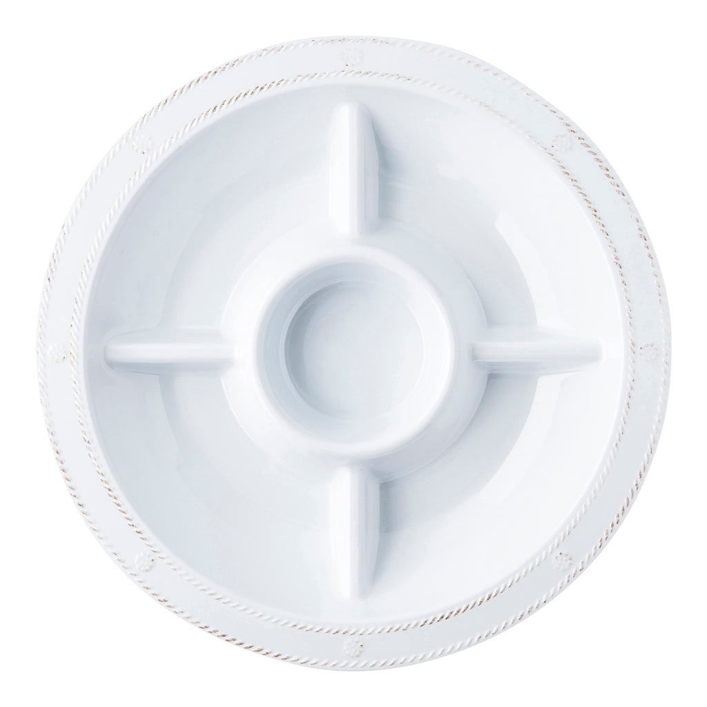 Berry & Thread Whitewash Melamine 15" Sectioned Server
