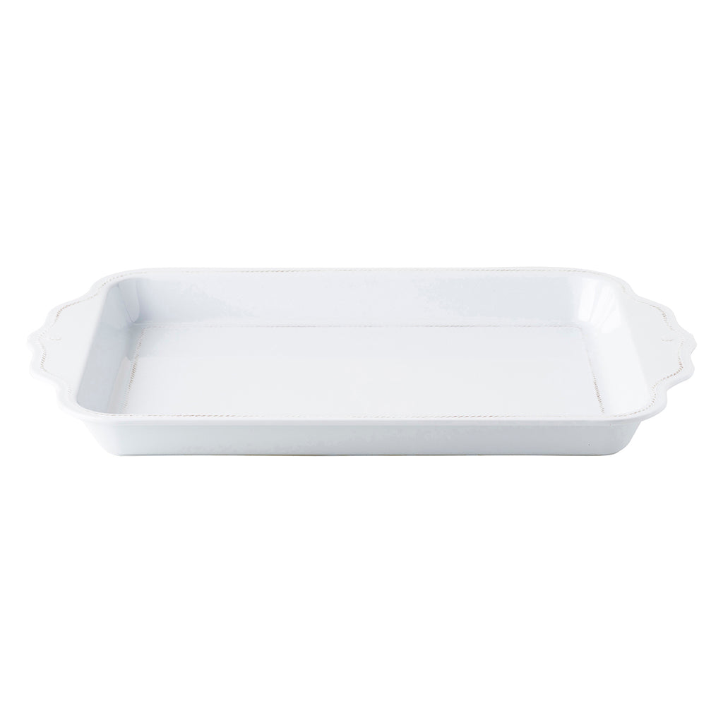 Berry & Thread Whitewash Melamine 24" Handled Tray