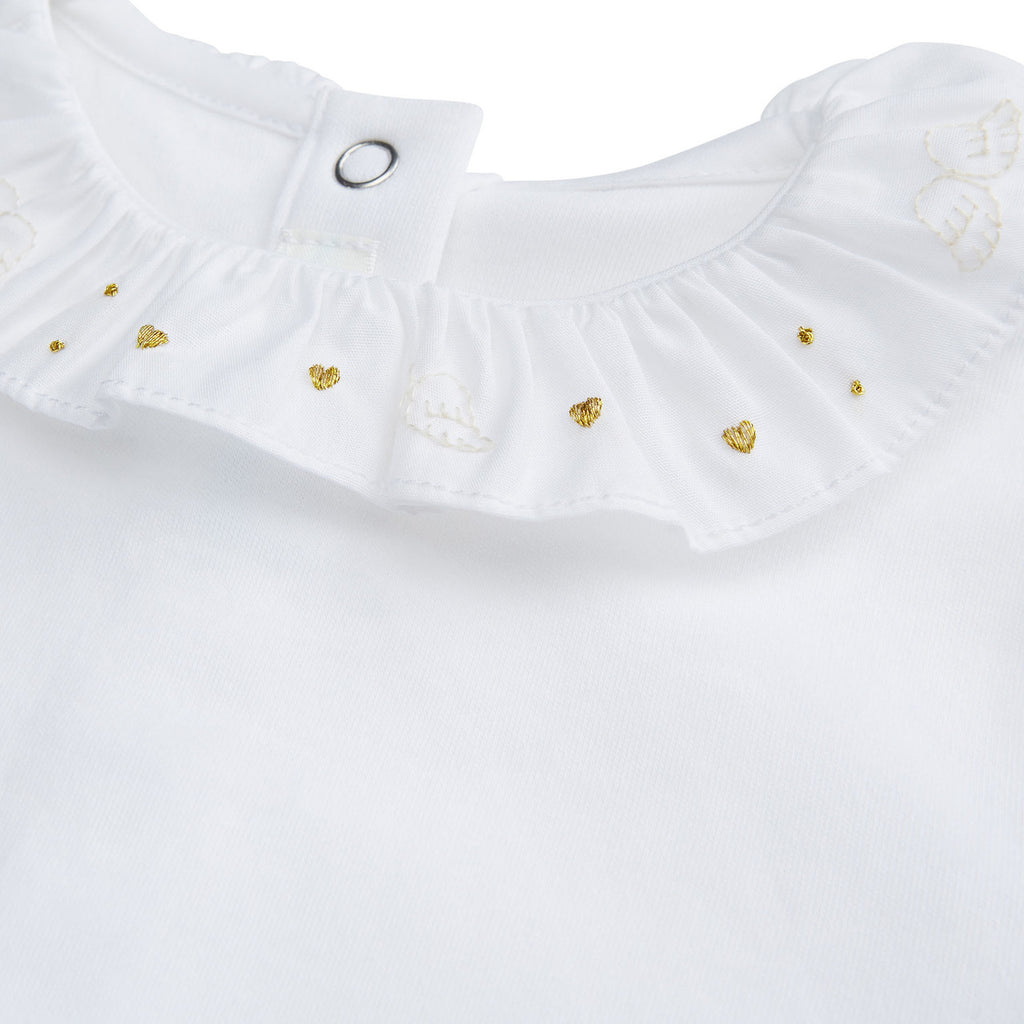 Heart And Angel Wing Short Sleeve Onesie