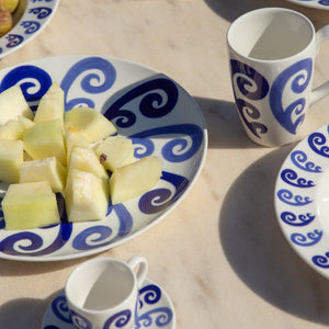 Athenee Two Tone Blue Peacock Dessert Plate