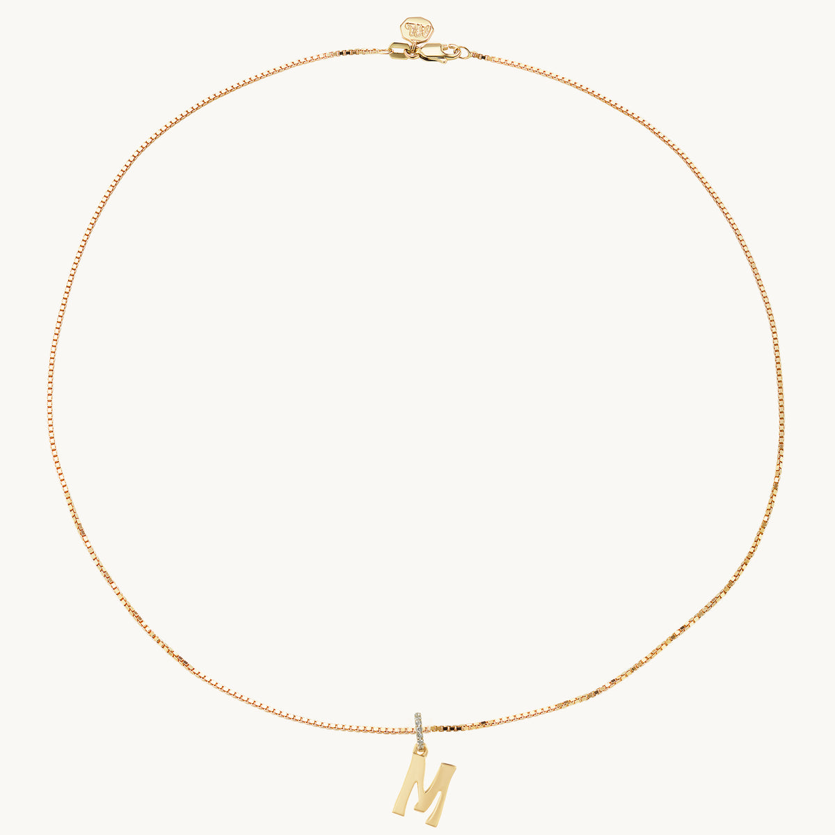 Letter Charm Diamond Necklace