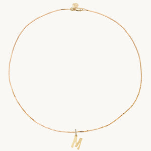 Letter Charm Diamond Necklace