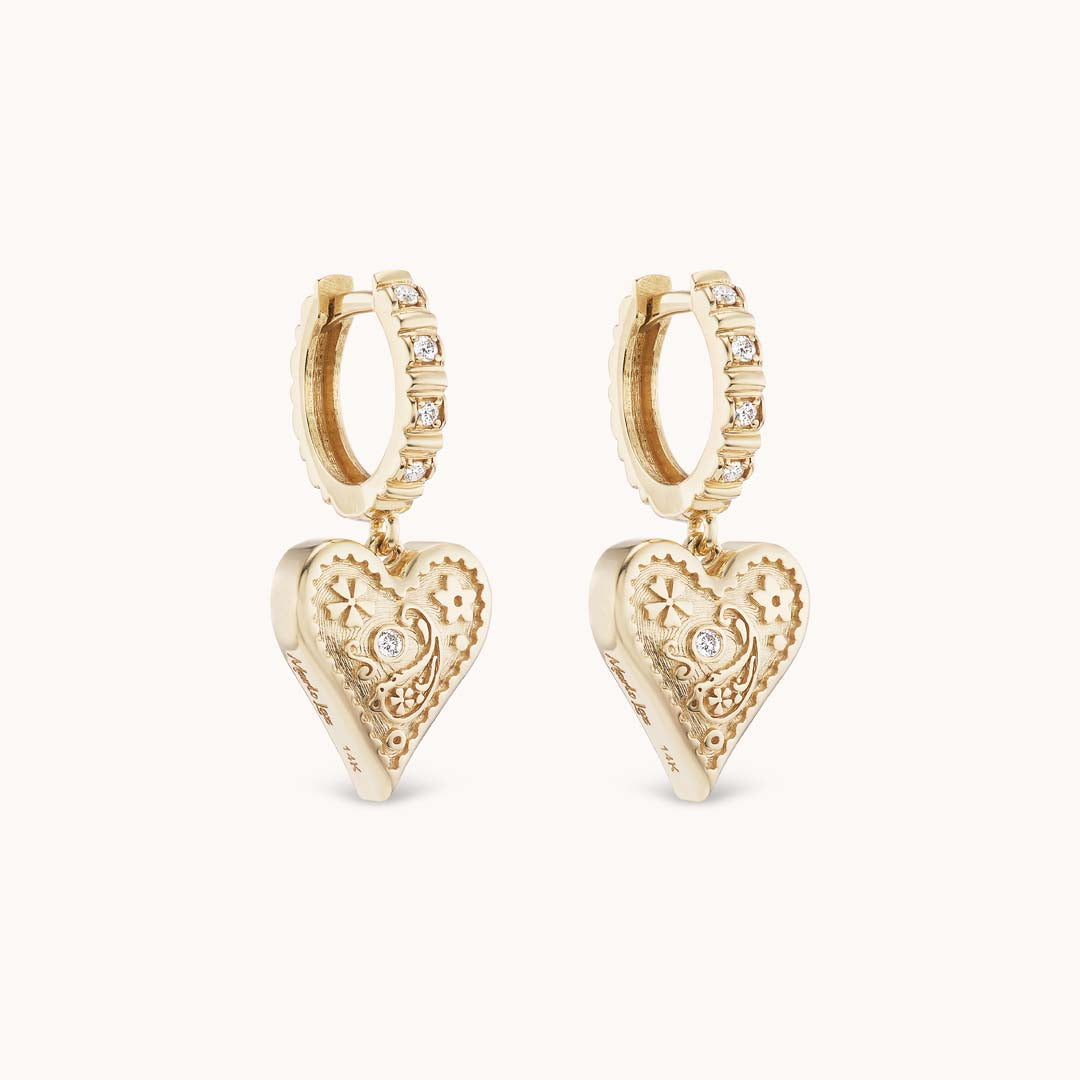 Mini Southwestern Heart Earrings - Marlo Laz